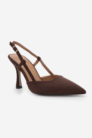 Kadın Klasik Topuklu Ayakkabı Reney - Kahve Süet