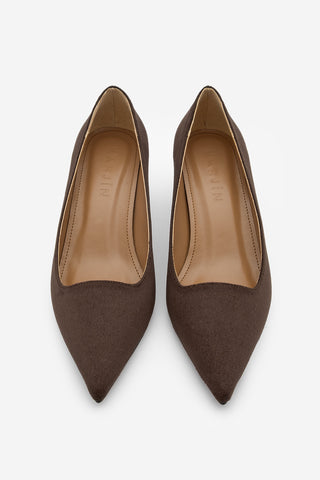 Kadın Stiletto Topuklu Ayakkabı Loresta - Kahve Süet