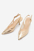 Kadın Stiletto Şeritli Fileli Topuklu Ayakkabı Vimola - Altın