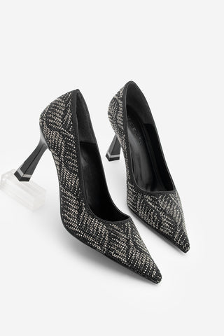 Kadın Stiletto Taşlı Topuklu Ayakkabı Arleta - Siyah