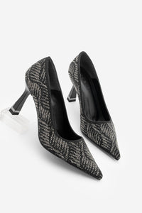 Kadın Stiletto Taşlı Topuklu Ayakkabı Arleta - Siyah