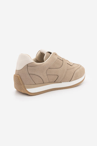 Kadın Sneaker Bağcıklı Spor Ayakkabı Foryeta - Bej Süet
