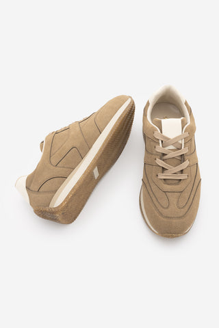 Kadın Sneaker Bağcıklı Spor Ayakkabı Foryeta - Camel Süet