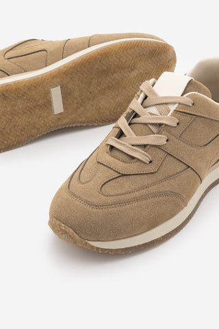 Kadın Sneaker Bağcıklı Spor Ayakkabı Foryeta - Camel Süet