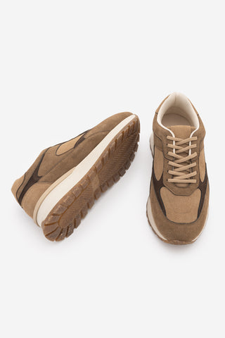 Kadın Sneaker Bağcıklı Spor Ayakkabı Arvon - Taba Süet