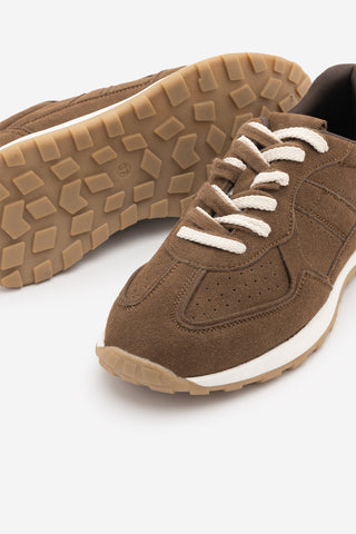 Kadın Günlük Sneaker Spor Ayakkabı Asune - Açık Kahve Süet