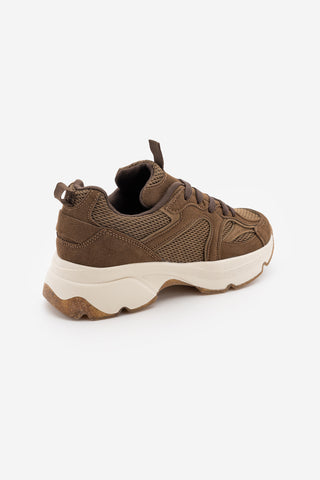 Kadın Süet Dokulu Bağcıklı Günlük Sneaker Terita - Açık Kahve Süet
