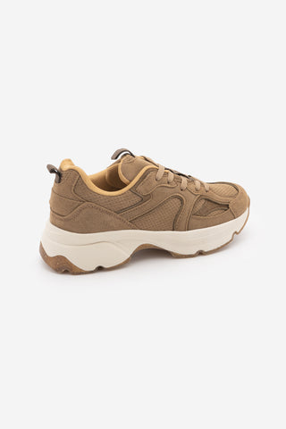 Kadın Süet Dokulu Bağcıklı Günlük Sneaker Terita - Camel Süet