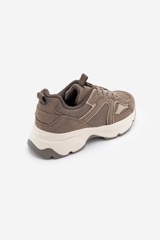 Kadın Süet Dokulu Bağcıklı Günlük Sneaker Terita - Vizon Süet