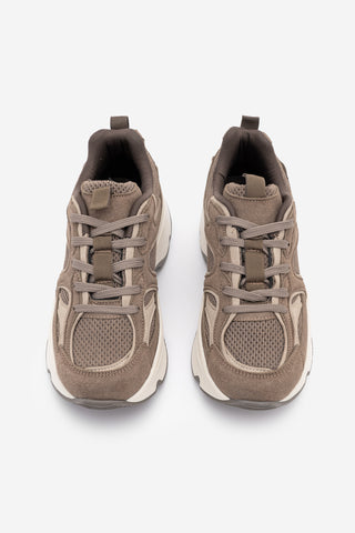 Kadın Süet Dokulu Bağcıklı Günlük Sneaker Terita - Vizon Süet