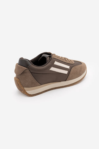 Kadın Sneaker Bağcıklı Spor Ayakkabı Liyante - Vizon Süet