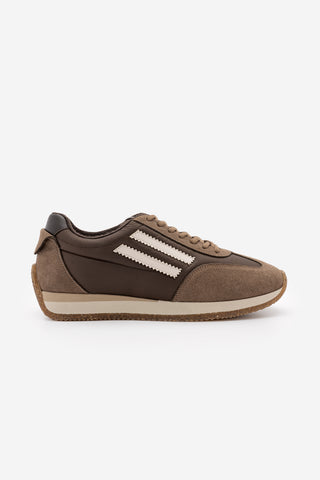 Kadın Sneaker Bağcıklı Spor Ayakkabı Liyante - Vizon Süet