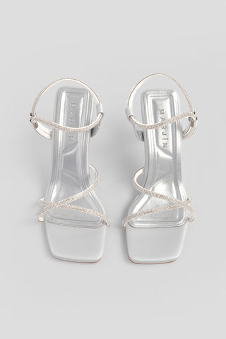 Kadın Taşlı Abiye Topuklu Ayakkabı Celer - Gümüş