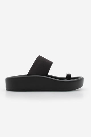 Kadın Parmak Arası Bantlı Günlük Terlik Lusven - Siyah