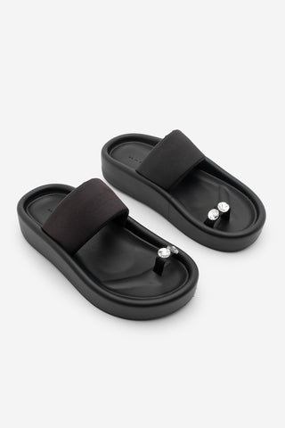 Kadın Parmak Arası Bantlı Günlük Terlik Lusven - Siyah