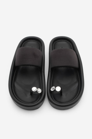 Kadın Parmak Arası Bantlı Günlük Terlik Lusven - Siyah