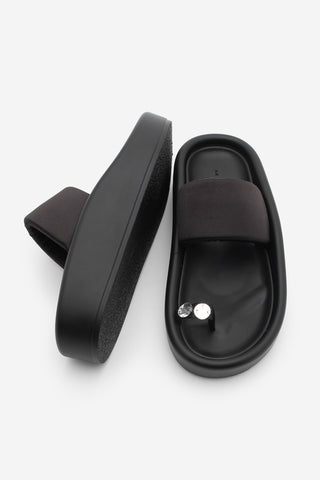 Kadın Parmak Arası Bantlı Günlük Terlik Lusven - Siyah