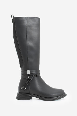 Kadın Taşlı Günlük Çizme Nayet - Siyah