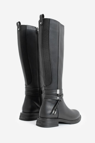 Kadın Taşlı Günlük Çizme Nayet - Siyah