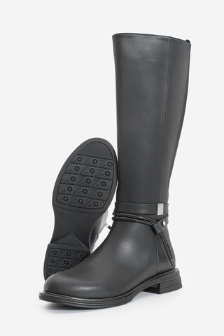 Kadın Taşlı Günlük Çizme Nayet - Siyah