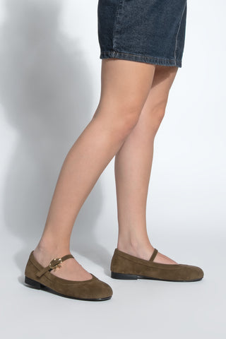 Kadın Tokalı Babet Meladi - Kahve Süet