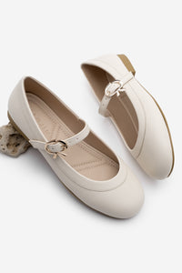 Kadın Tokalı Babet Meladi - Ekru