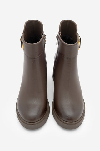 Kadın Tokalı Topuklu Bot Nuvos - Kahve