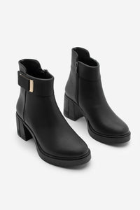 Kadın Tokalı Topuklu Bot Nuvos - Siyah