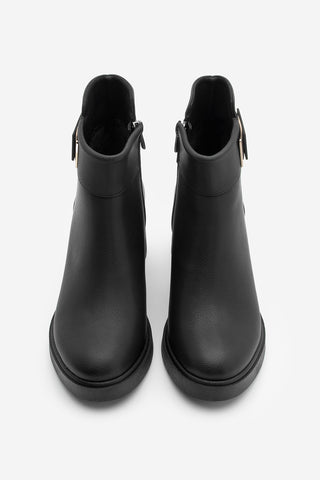 Kadın Tokalı Topuklu Bot Nuvos - Siyah