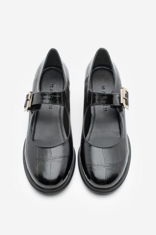 Kadın Loafer Günlük Topuklu Ayakkabı Meniz - Siyah Croco