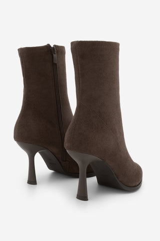 Kadın Topuklu Bot Holes - Kahve Süet