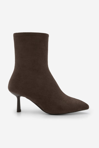 Kadın Topuklu Bot Tepon - Kahve Süet