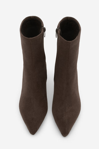 Kadın Topuklu Bot Tepon - Kahve Süet