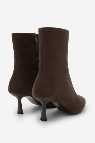Kadın Topuklu Bot Tepon - Kahve Süet