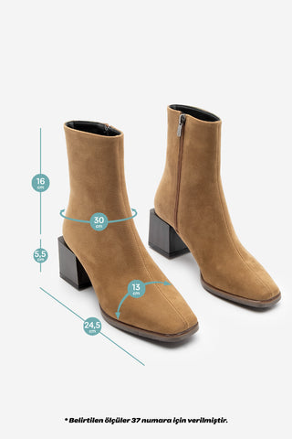 Kadın Topuklu Bot Bootie Noyes - Taba Süet