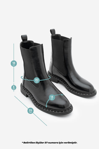 Kadın Troklu Günlük Bot Yuvin - Siyah