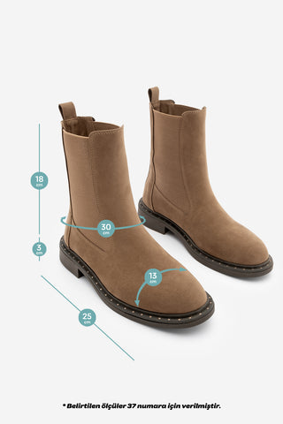 Kadın Troklu Günlük Bot Yuvin - Taba Süet