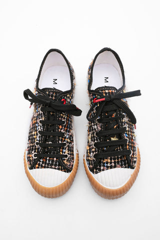 Kadın Sneaker Tüvit Kumaş Spor Ayakkabı Akva - Siyah