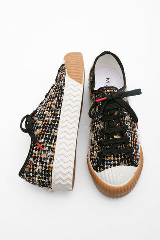 Kadın Sneaker Tüvit Kumaş Spor Ayakkabı Akva - Siyah