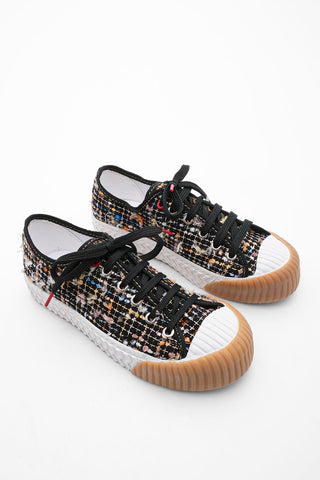 Kadın Sneaker Tüvit Kumaş Spor Ayakkabı Akva - Siyah