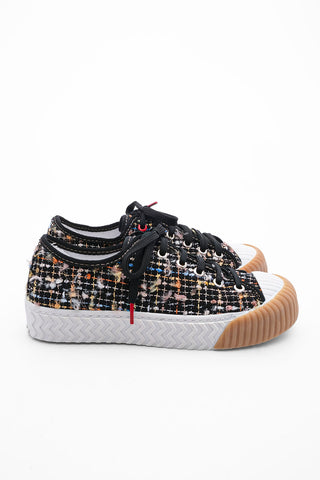 Kadın Sneaker Tüvit Kumaş Spor Ayakkabı Akva - Siyah