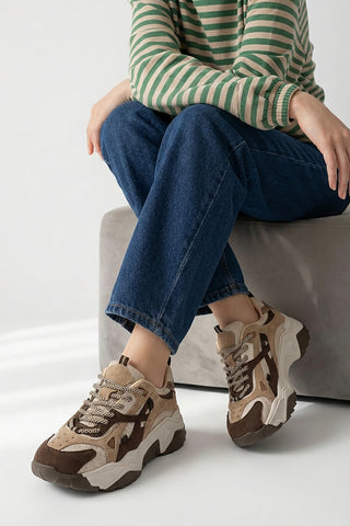 Kadın Sneaker Spor Ayakkabı Edisa - Kahve