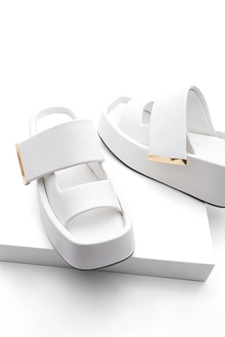 Kadın Dolgu Topuk Terlik Viras - Beyaz