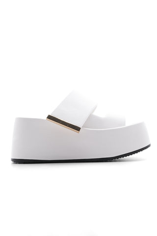 Kadın Dolgu Topuk Terlik Viras - Beyaz