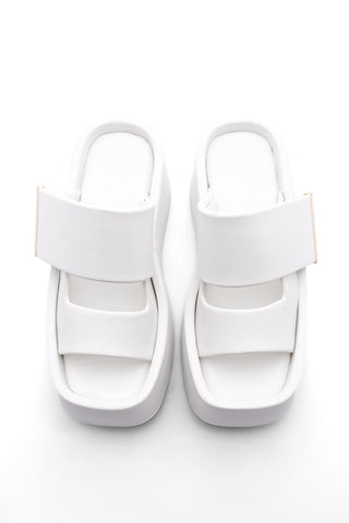 Kadın Dolgu Topuk Terlik Viras - Beyaz