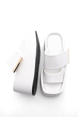 Kadın Dolgu Topuk Terlik Viras - Beyaz