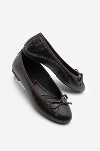 Kadın Fiyonklu Babet Lotvin - Kahve Croco