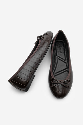 Kadın Fiyonklu Babet Lotvin - Kahve Croco