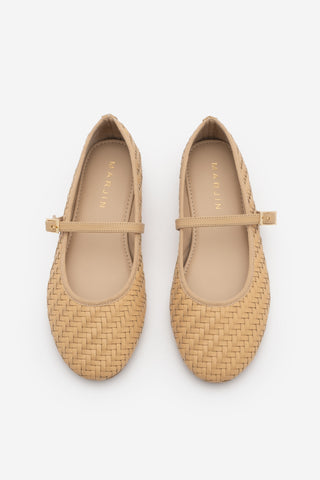 Kadın Bantlı Örgü Desen Günlük Babet Avinel - Camel