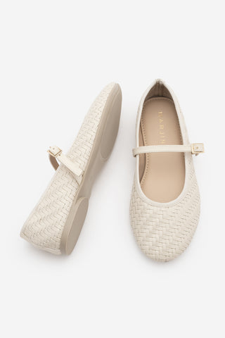 Kadın Bantlı Örgü Desen Günlük Babet Avinel - Ekru